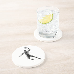Dessous De Verre En Grès Joueur de basket-ball Slam Dunk Dark Design