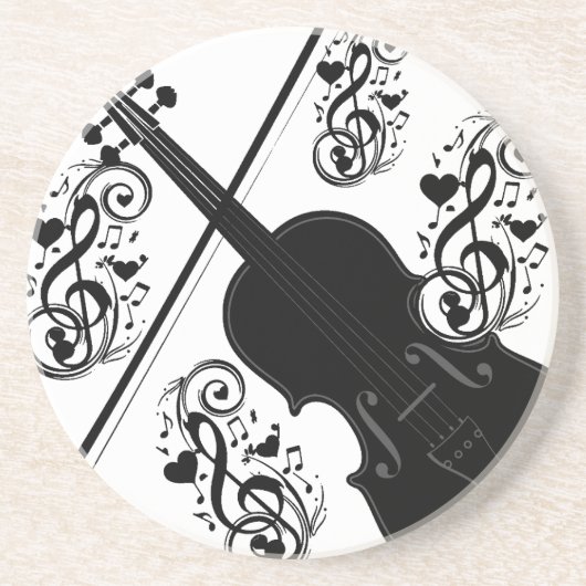 Dessous De Verre En Grès Jouons,Violin_ (Devant)