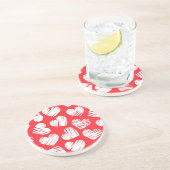 Dessous De Verre En Grès Jour de la Saint-Valentin, le coeur griffé moderne (Côté)