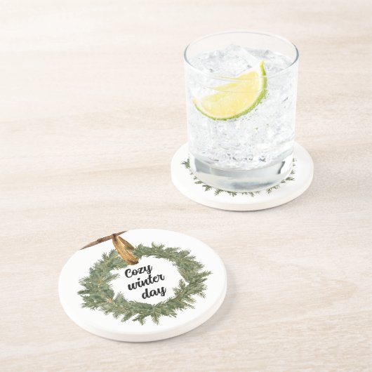 Dessous De Verre En Grès Jour d'hiver (Côté)