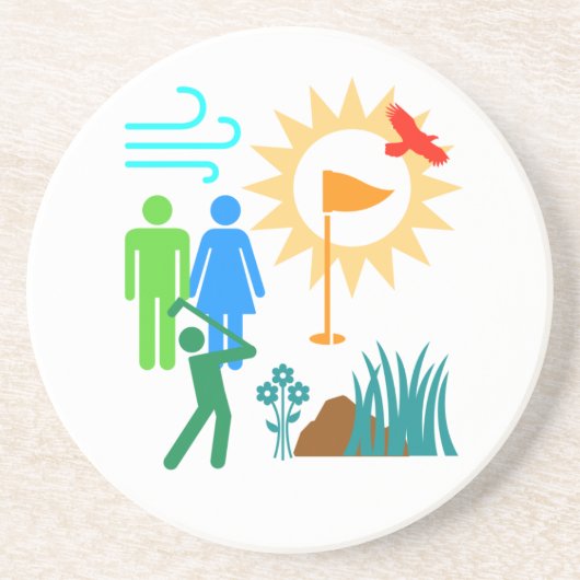 Dessous De Verre En Grès Journée de golf (Devant)