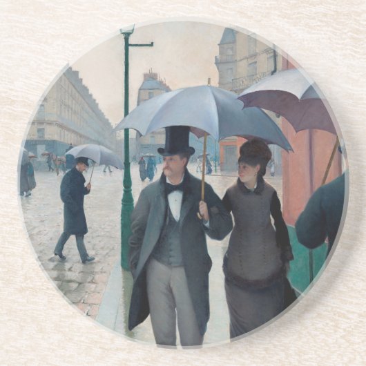 Dessous De Verre En Grès Journée de la Pluie de Paris par Gustave Caillebot (Devant)