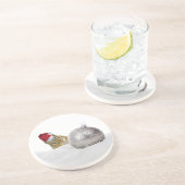 Dessous De Verre En Grès Jours de Noël d'argent et de neige à Chipmunk (Côté)
