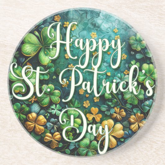 Dessous De Verre En Grès Joyeuse Fête de la Saint-Patrick Sous-verre (Devant)
