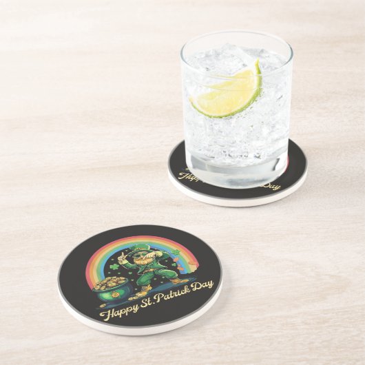 Dessous De Verre En Grès Joyeuse Saint-Patrick Drôle Leprechaun (Côté)
