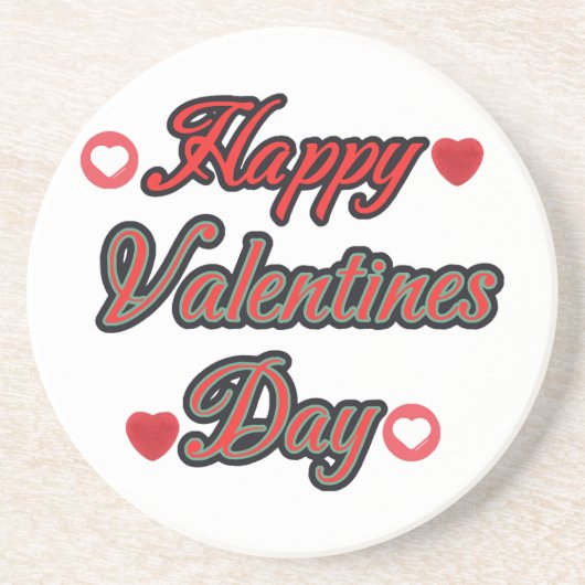 Dessous De Verre En Grès Joyeuse Saint-Valentin pour le cadeau (Devant)