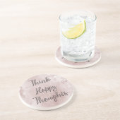 Dessous De Verre En Grès Joyeuses pensées Dusty Rose Blush Rose (Côté)