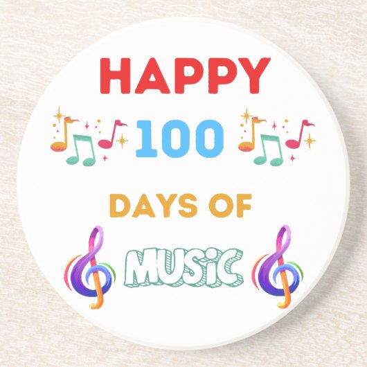 Dessous De Verre En Grès Joyeux 100 Jours de musique (Devant)