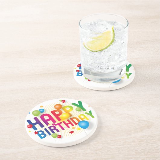 Dessous De Verre En Grès Joyeux anniversaire (Côté)