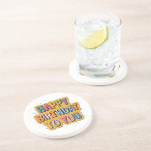 Dessous De Verre En Grès Joyeux anniversaire à motifs (Côté)
