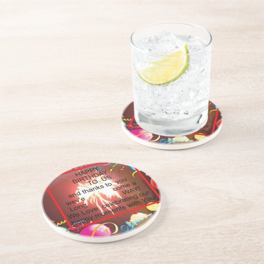 Dessous De Verre En Grès Joyeux anniversaire à nous Art Imprimer (Côté)