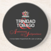 Dessous De Verre En Grès Joyeux anniversaire de l'indépendance T&T (Devant)