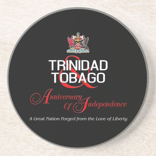 Dessous De Verre En Grès Joyeux anniversaire de l'indépendance T&T (Devant)