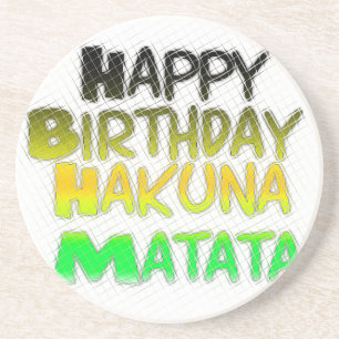 Dessous De Verre En Grès Joyeux anniversaire Hakuna Matata eco Inspirationa