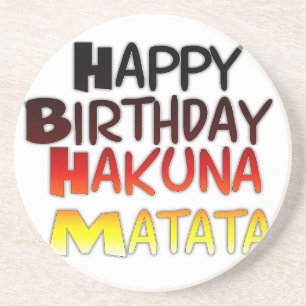 Dessous De Verre En Grès Joyeux anniversaire Hakuna Matata Graphique inspir