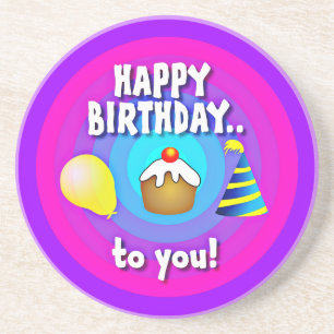 Dessous De Verre En Grès Joyeux Anniversaire Pour Vous Cercle Design-47555