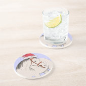 Dessous De Verre En Grès Joyeux Cheval de Noël (Côté)