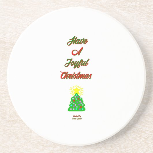 Dessous De Verre En Grès Joyeux Dessous de verre de grès de Noël (Devant)