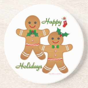 Dessous De Verre En Grès Joyeux Gingerbread Homme Garçon Girl