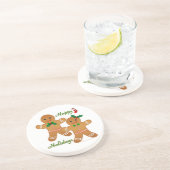 Dessous De Verre En Grès Joyeux Gingerbread Homme Garçon Girl (Côté)
