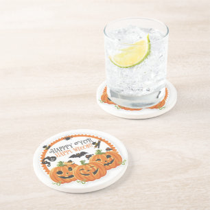 Dessous De Verre En Grès Joyeux Halloween Conception de Célébration de Sais