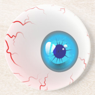 Dessous De Verre En Grès Joyeux Halloween ! Éffrayant Blue Eyeball