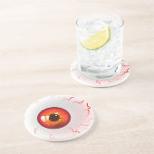 Dessous De Verre En Grès Joyeux Halloween ! Éffrayant Red Eyeball (Côté)