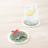 Dessous De Verre En Grès joyeux hérisson de noël (Côté)