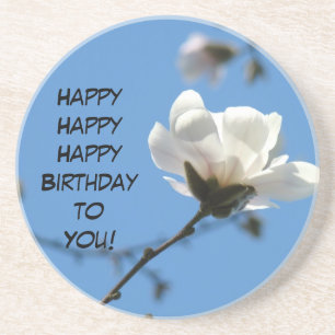 Dessous De Verre En Grès Joyeux Joyeux Joyeux Anniversaire à Toi ! Ciel Ble