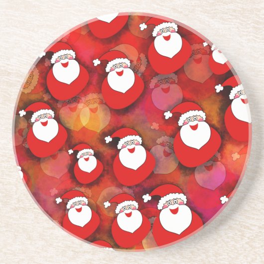 Dessous De Verre En Grès Joyeux Motif du Père Noël (Devant)