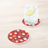 Dessous De Verre En Grès Joyeux Motif du Père Noël (Côté)