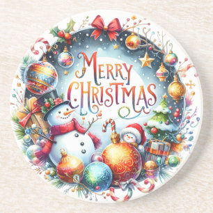 Dessous De Verre En Grès Joyeux Noël cadeau de Noël