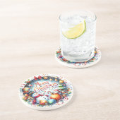 Dessous De Verre En Grès Joyeux Noël cadeau de Noël (Côté)