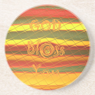Dessous De Verre En Grès Joyeux Noël Dieu Béni Vous Couleurs Design