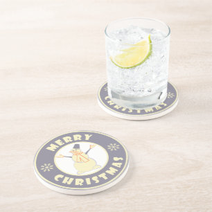 Dessous De Verre En Grès Joyeux Noël heureux bonhomme de neige célèbre styl