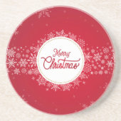 Dessous De Verre En Grès Joyeux Noël hiver Festivals rouges (Devant)