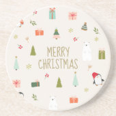 Dessous De Verre En Grès Joyeux Noël, Mignonne (Devant)