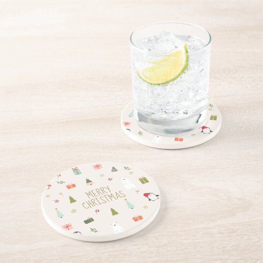 Dessous De Verre En Grès Joyeux Noël, Mignonne (Côté)