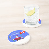 Dessous De Verre En Grès Joyeux Noël Père Noël au Canada (Côté)