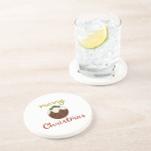 Dessous De Verre En Grès Joyeux Noël+Pudding Design (Côté)