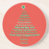 Dessous De Verre En Grès Joyeux Noël Typographie Arbre (Devant)