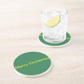 Dessous De Verre En Grès Joyeux Noël vert (Côté)