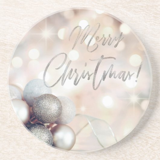 Dessous De Verre En Grès Joyeux ornements de Noël (Devant)