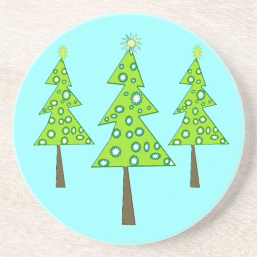 Dessous De Verre En Grès Joyeux petits arbres (Devant)