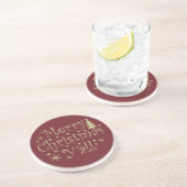 Dessous De Verre En Grès Joyeux sapin de Noël décoré (Côté)