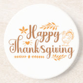 Dessous De Verre En Grès Joyeux Thanksgiving (Devant)