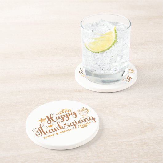 Dessous De Verre En Grès Joyeux Thanksgiving (Côté)