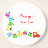 Dessous De Verre En Grès Joyeux Train pour enfants (Devant)