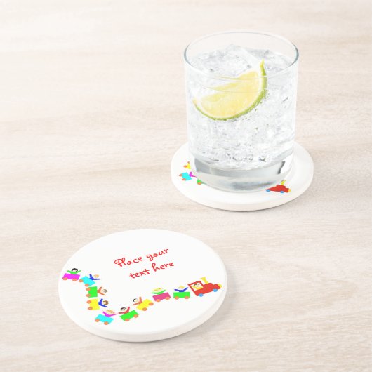 Dessous De Verre En Grès Joyeux Train pour enfants (Côté)