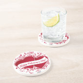 Dessous De Verre En Grès Joyeux Valentine ! Red Hearts (Côté)